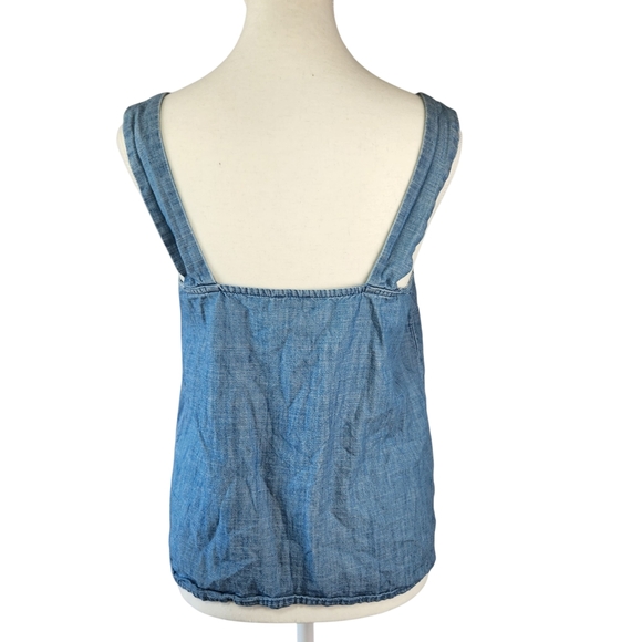 J. Crew Blue Denim Style Tank Top Wide Strap Size Small - Picture 5 of 13